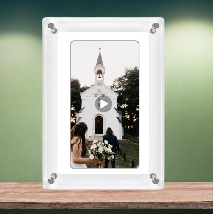 acryllic video frame wedding gift
